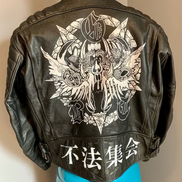 Japanese-Hardcore Biker Leather Jacket - Picture 1 of 12